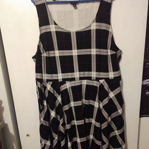 Plaid High-Low Dress